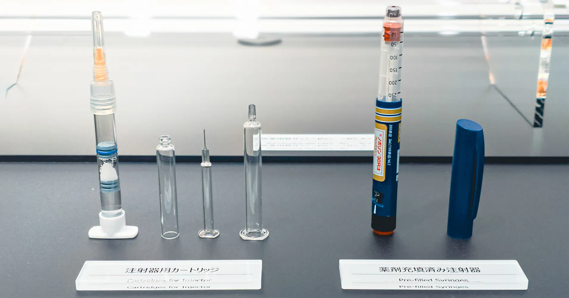 Cartridges for injector and pre-filled syringes
