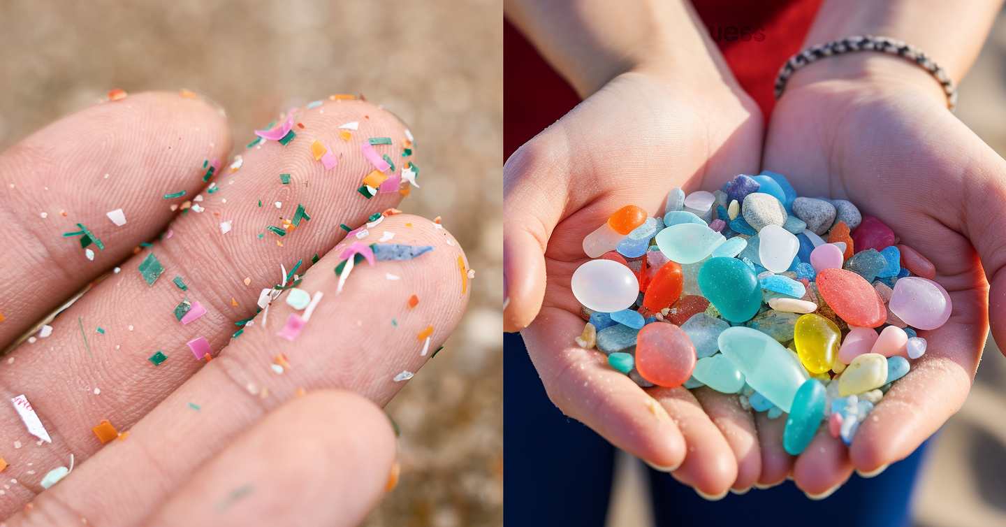 Microplastics and “sea glass” or “beach glass”