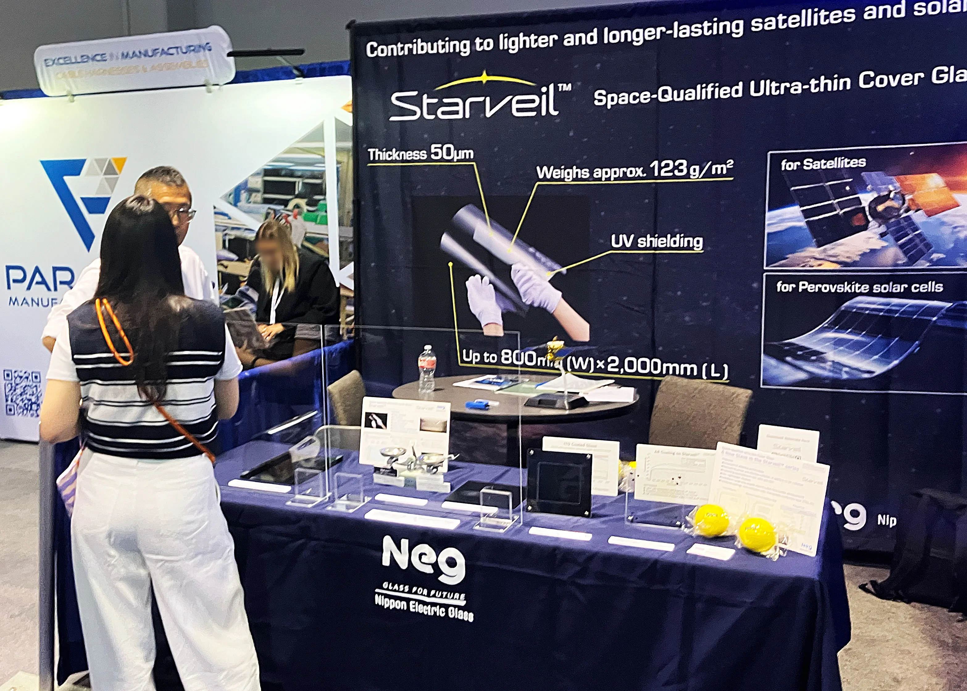 Space Tech Expo USA 2026でのNEGブースの様子