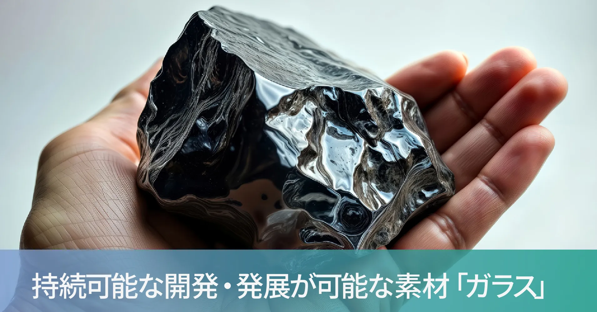 黒曜石（火山の噴火によって生成したガラス質の石）